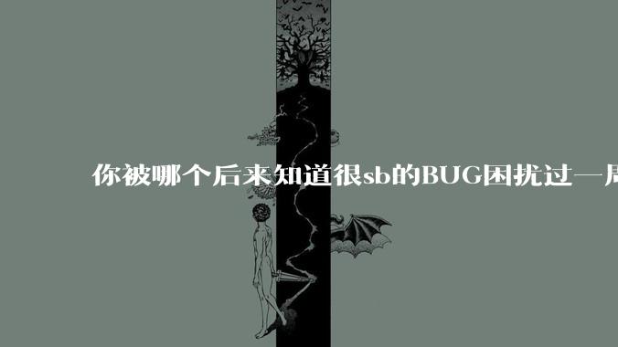 你被哪个后来知道很sb的BUG困扰过一周以上吗?